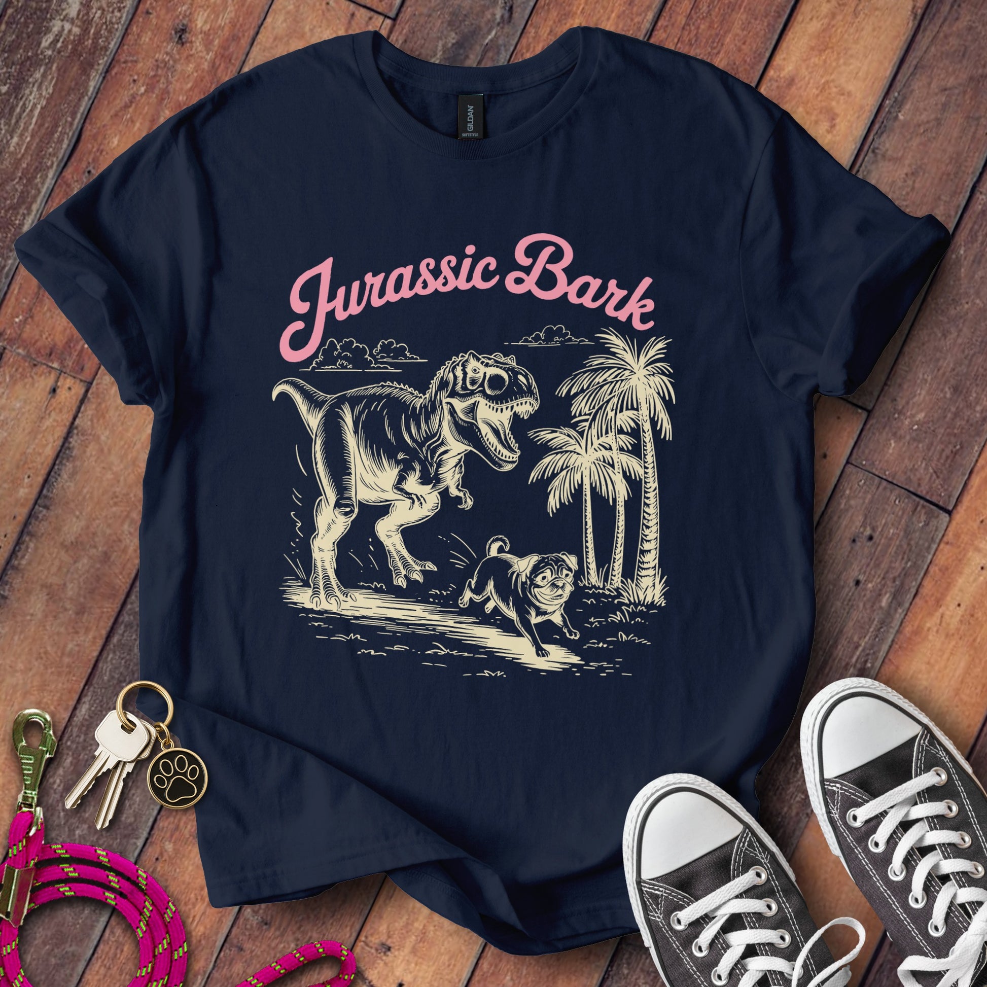 Jurassic Bark Tyrannosaurus Pug T-shirt product type
