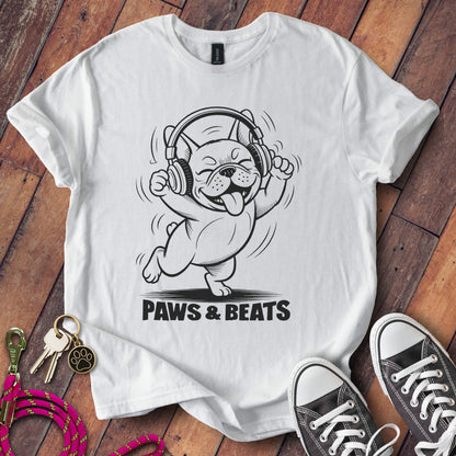 Paws and Beats Graphic T-shirt for Dog Music Lovers Product