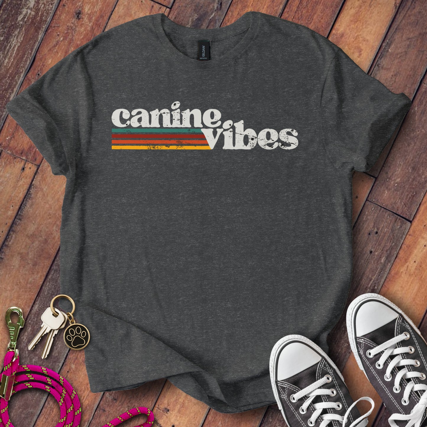 Canine Vibes Graphic Shirt Gray Casual Wear product type