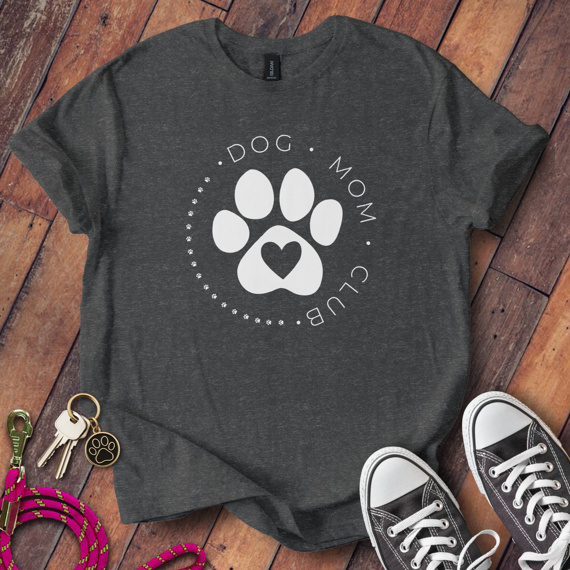 Dog Mom Club Paw Print Design TShirt product type