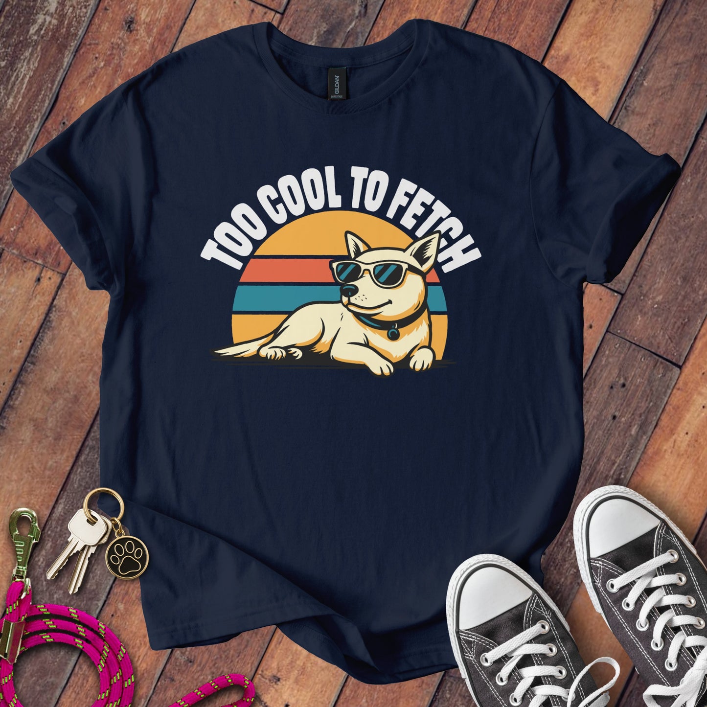 Too Cool To Fetch Cute Dog Graphic T-Shirt product