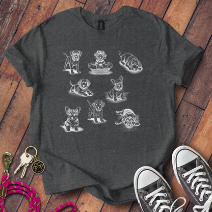 Adorable Puppies Graphic T-Shirt Casual Style product