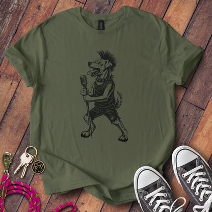 Punk Rock Singing Dog Graphic T Shirt product