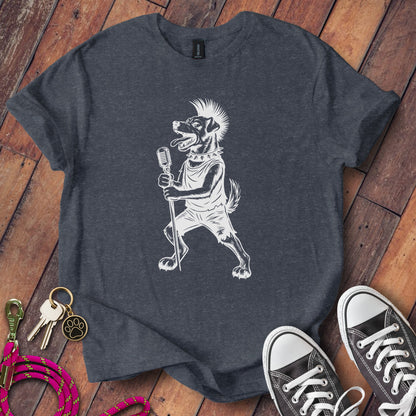 Punk Rock Singing Dog Graphic Printed T-shirt product