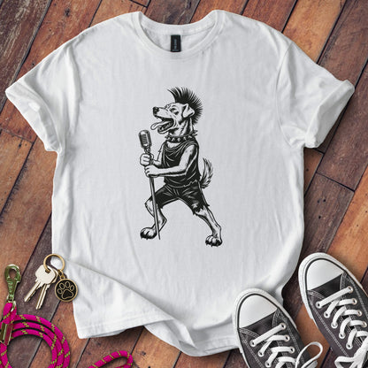 Punk Rock Dog with Microphone Graphic T-Shirt product