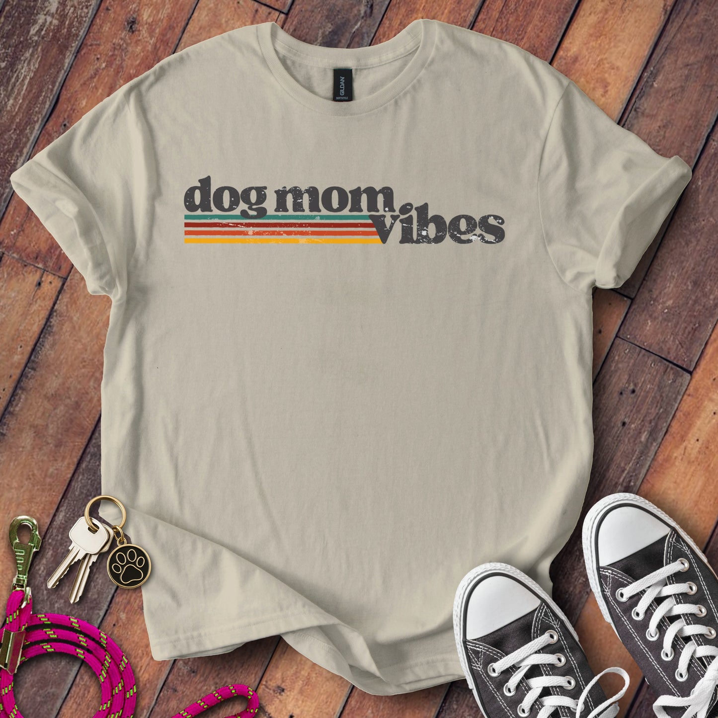 Dog Mom Vibes Graphic Tee Stylish Trendy T-Shirt product type