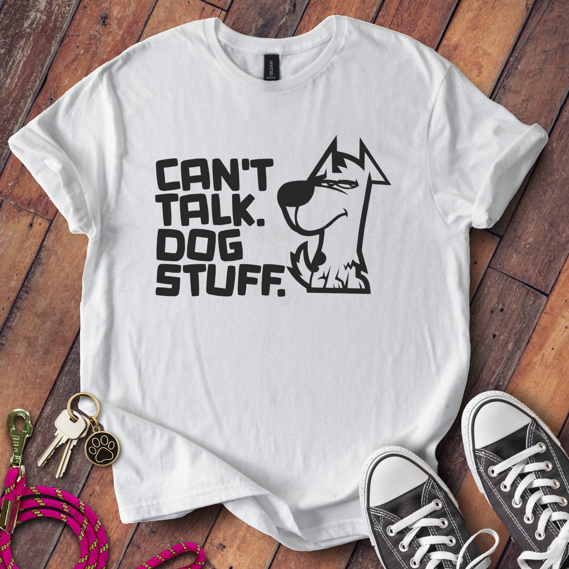 Can't Talk Dog Stuff Graphic Printed Tee product