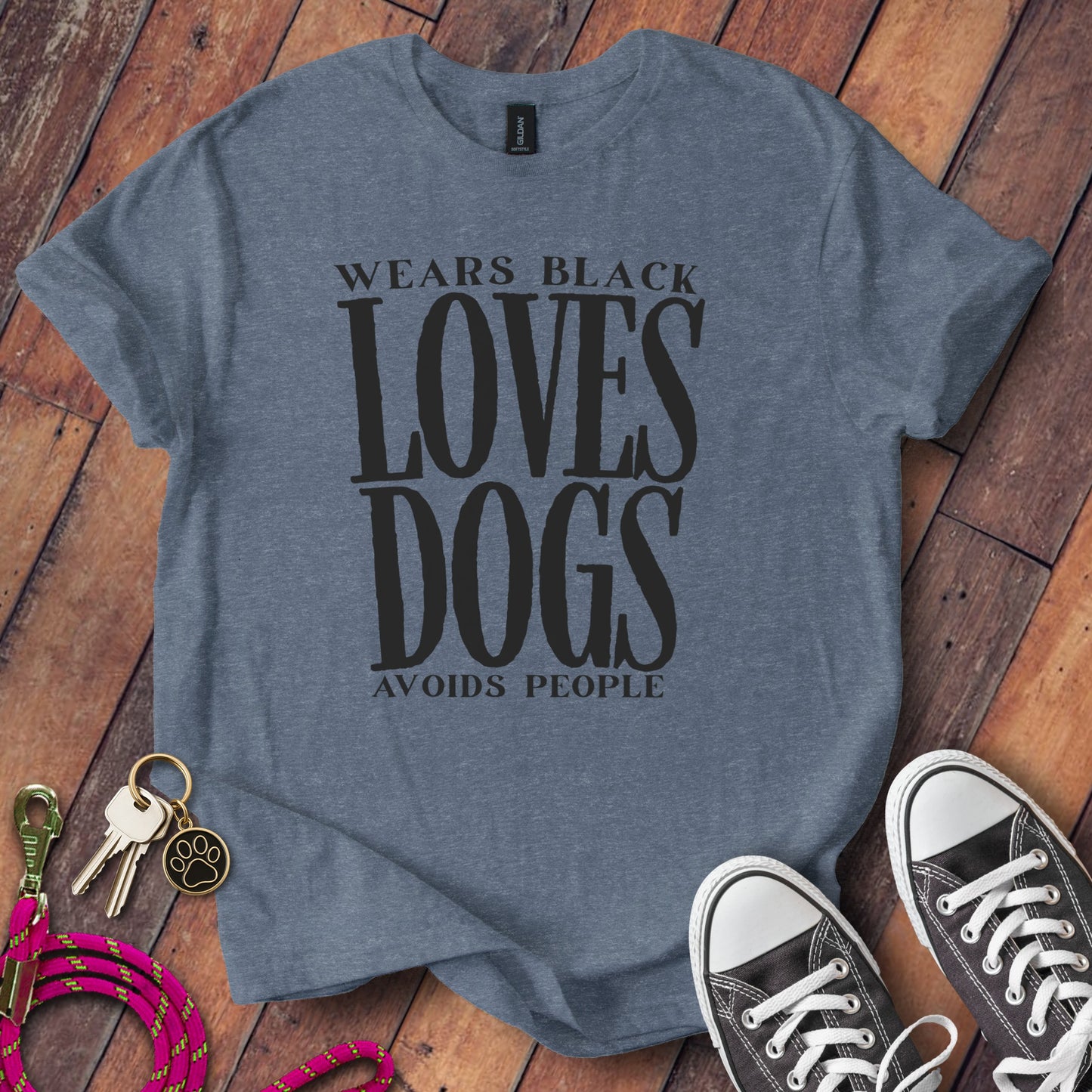 Wears Black Loves Dogs Avoids People T-shirt product