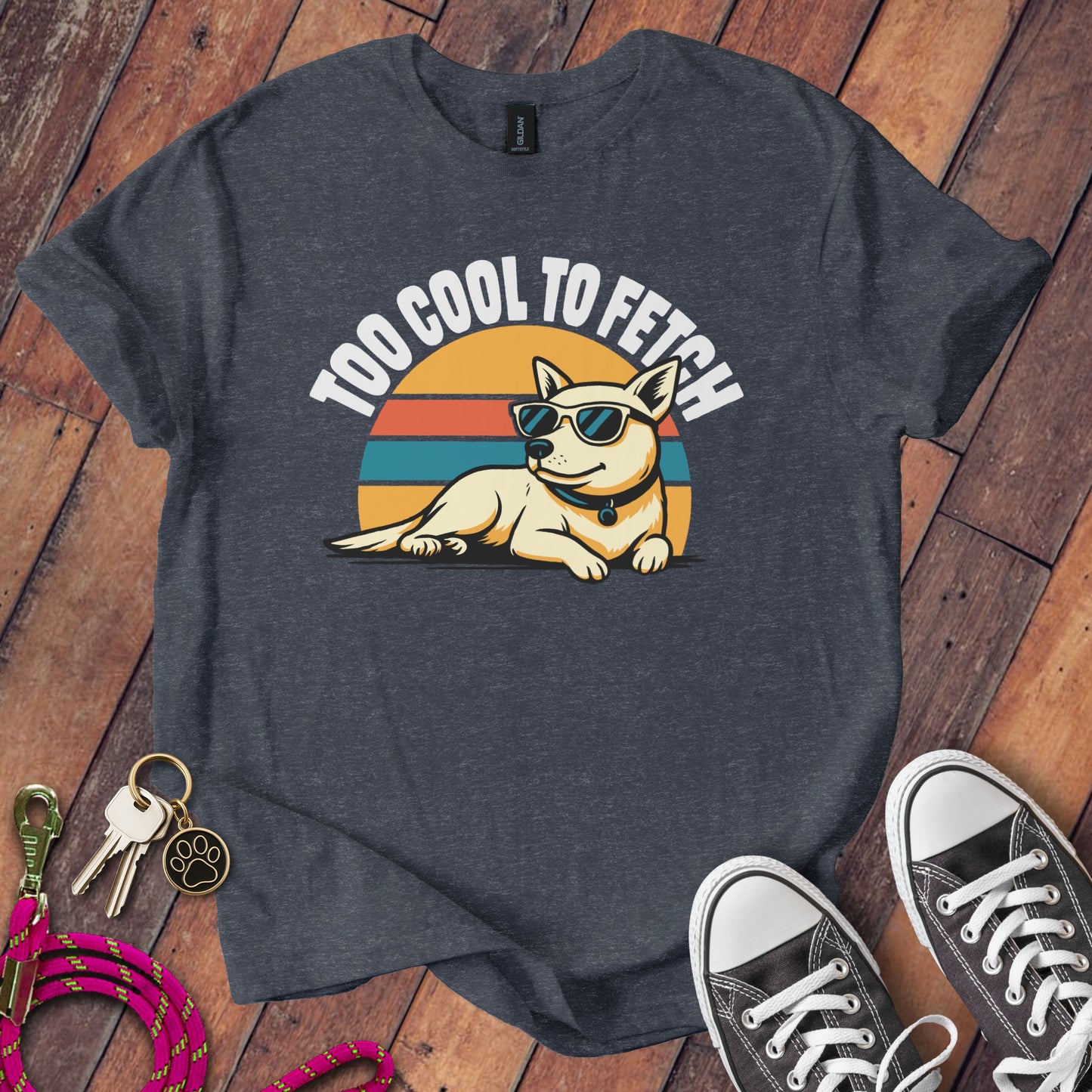 Too Cool to Fetch Retro Style Dog Lover Shirt product type