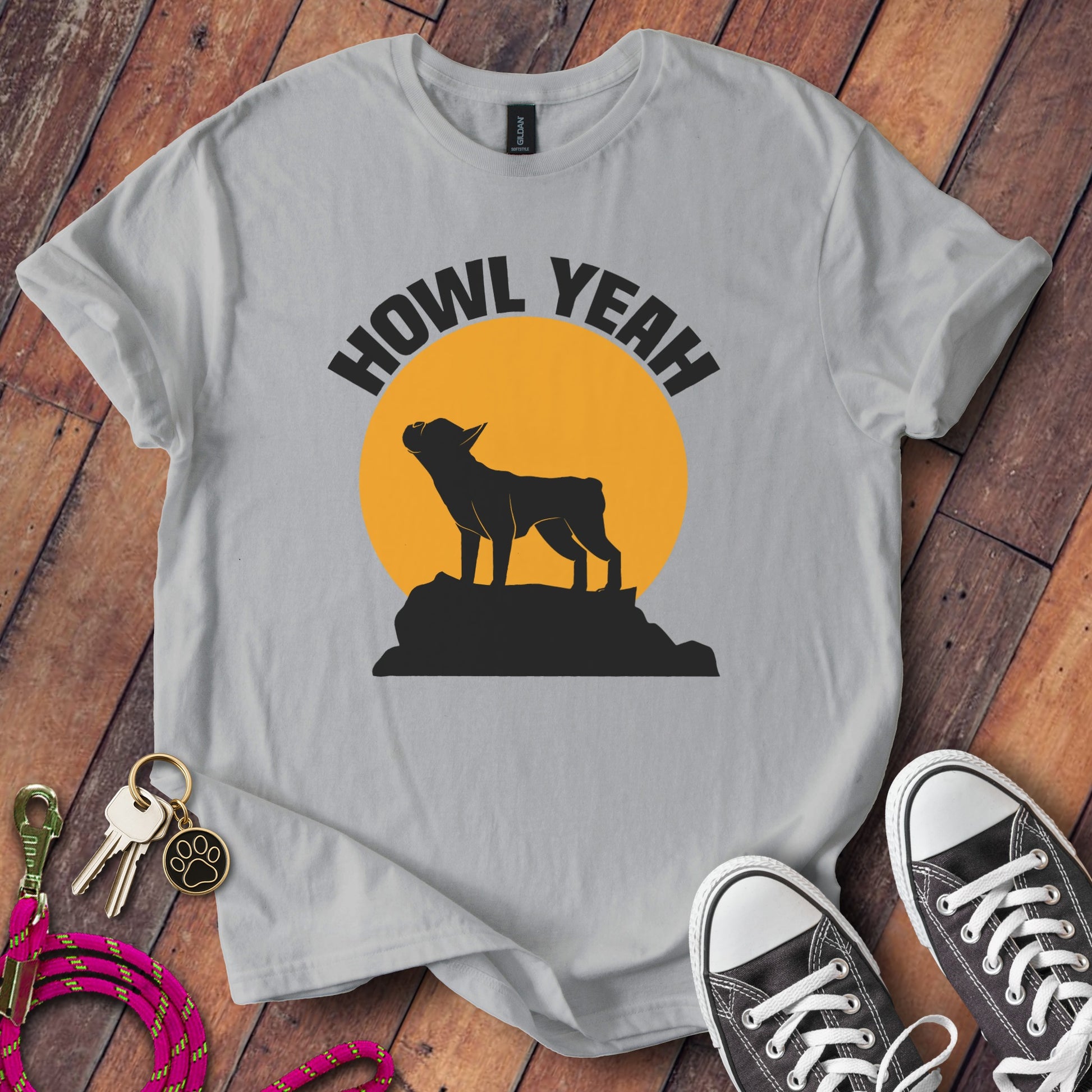 Howl Yeah Wolf and Sunset Graphic T-Shirt product