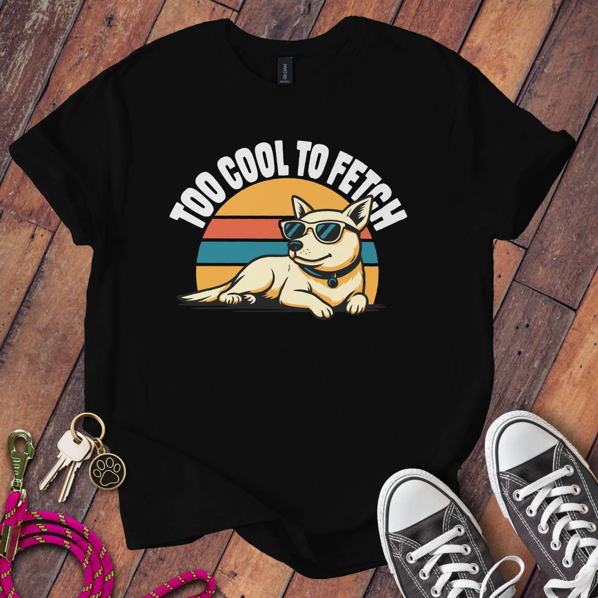 Too Cool to Fetch Sunglasses Design T-Shirt Product