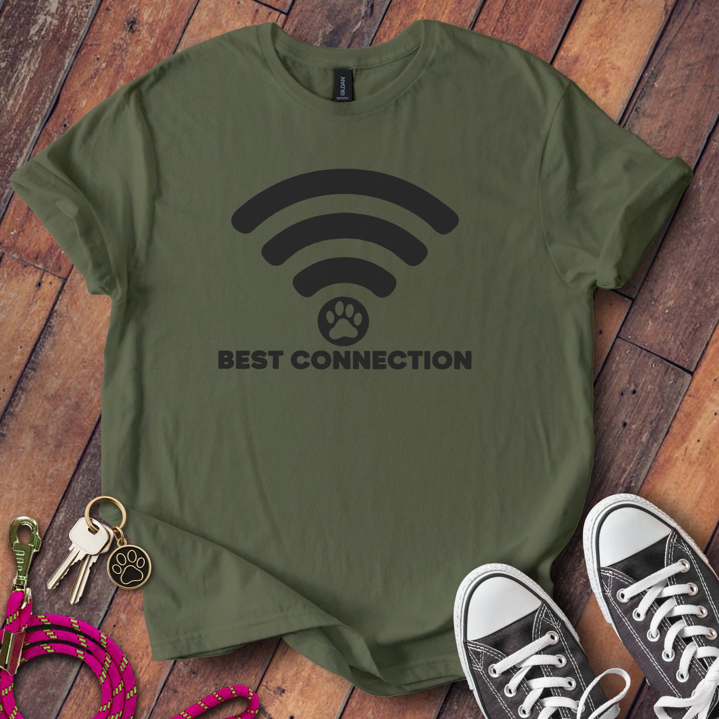 Best Connection Wi-Fi Paw Print Graphic T-Shirt product