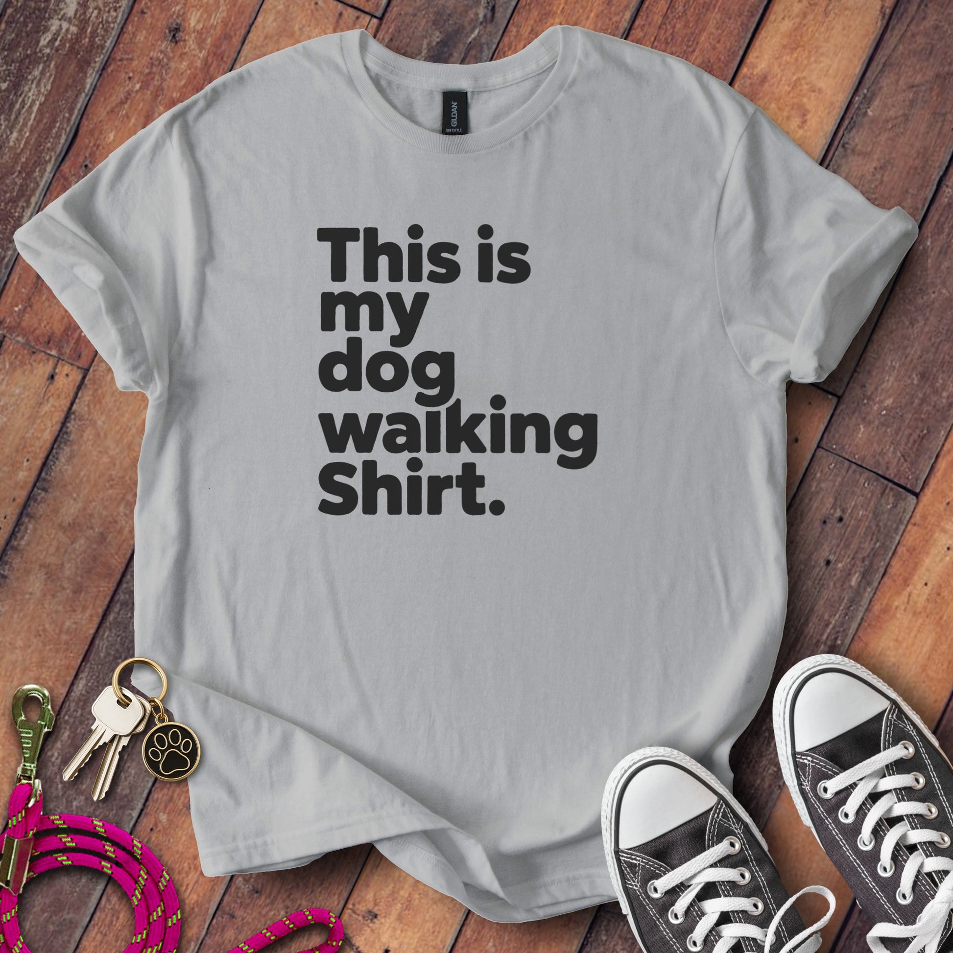 This is my dog walking shirt message t-shirt product type