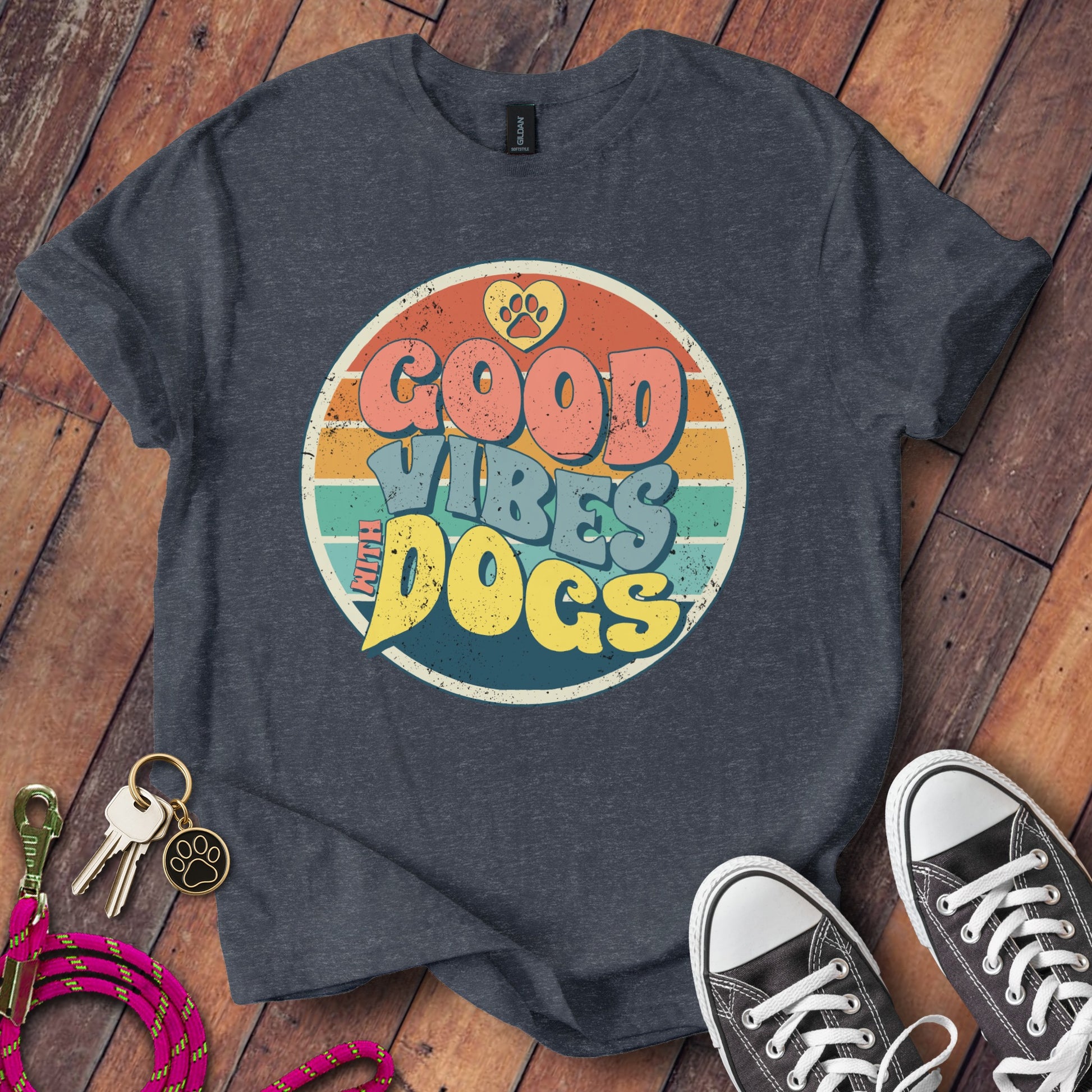 Good Vibes with Dogs Graphic T-shirt product type