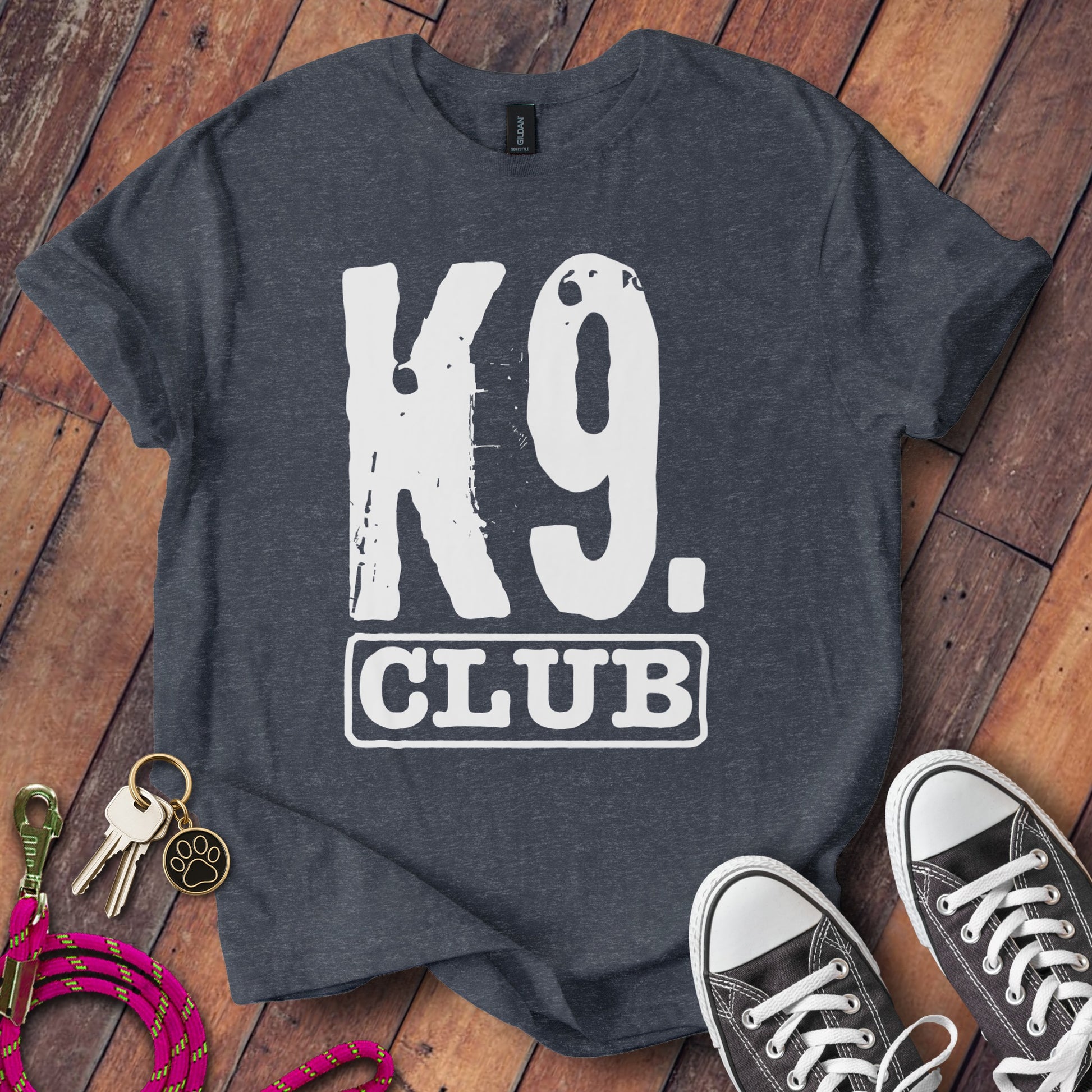 K9 Club T-shirt with Large Bold White Print product type