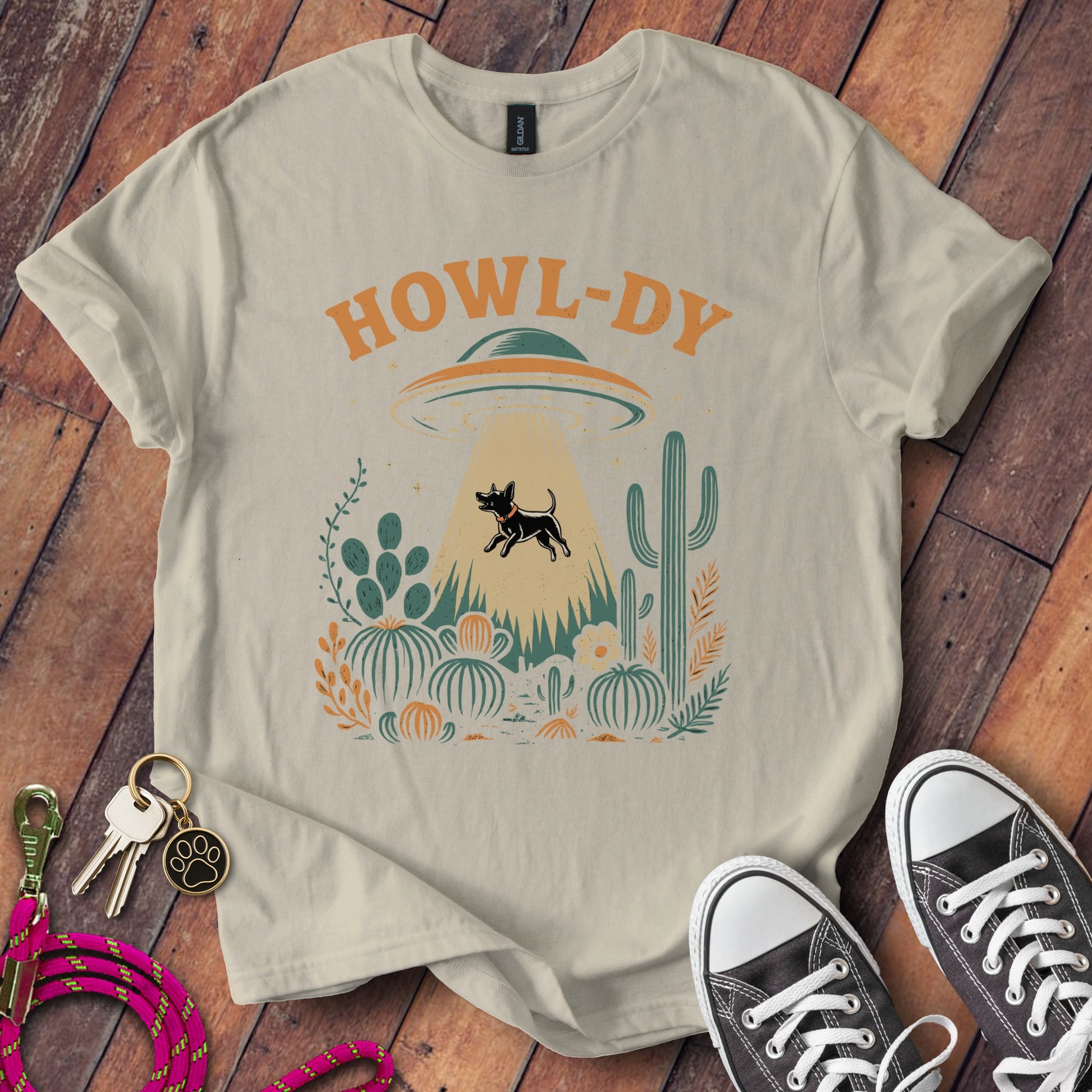 Fun UFO Howl-Dy Design T-Shirt for Dog Lovers product