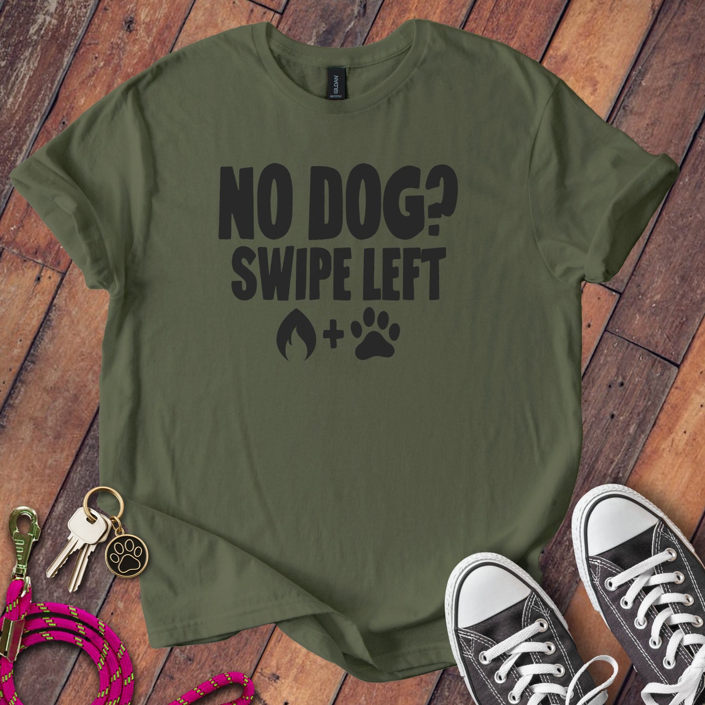 No Dog Swipe Left Graphic Short Sleeve Tee product