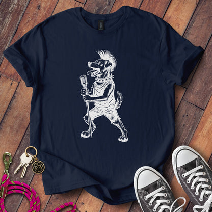 Punk Rock Dog Singing Artwork T-shirt product type