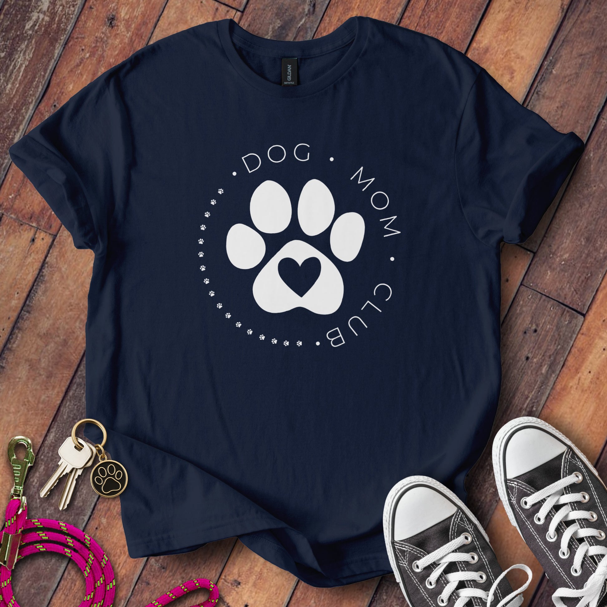 Dog Mom Club Paw Print Design Casual T-Shirt product